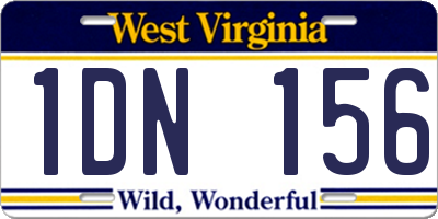 WV license plate 1DN156