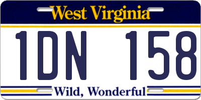 WV license plate 1DN158