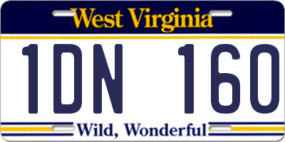 WV license plate 1DN160