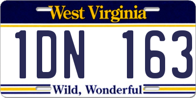 WV license plate 1DN163