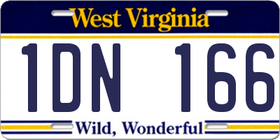 WV license plate 1DN166