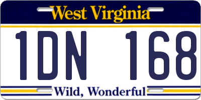 WV license plate 1DN168