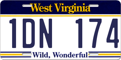 WV license plate 1DN174