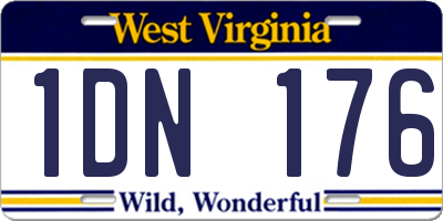 WV license plate 1DN176