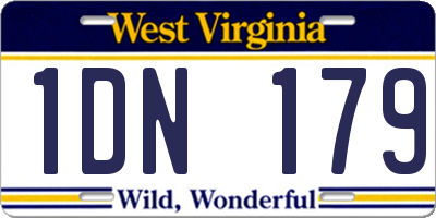 WV license plate 1DN179