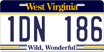 WV license plate 1DN186