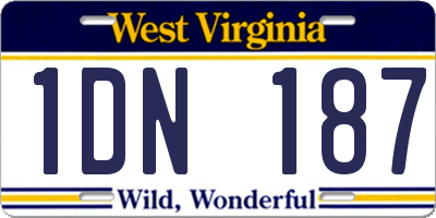 WV license plate 1DN187
