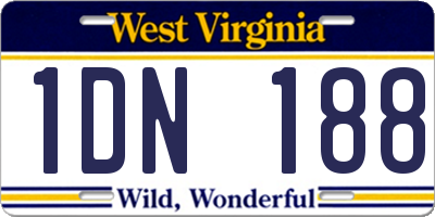 WV license plate 1DN188