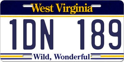 WV license plate 1DN189