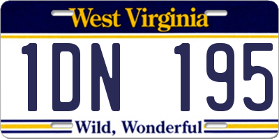 WV license plate 1DN195