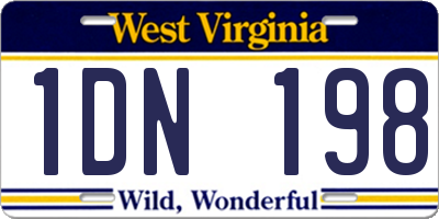 WV license plate 1DN198