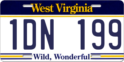 WV license plate 1DN199