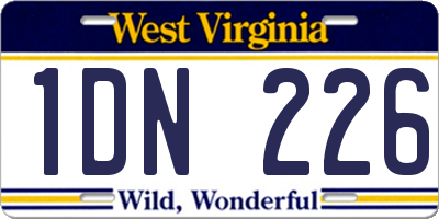 WV license plate 1DN226