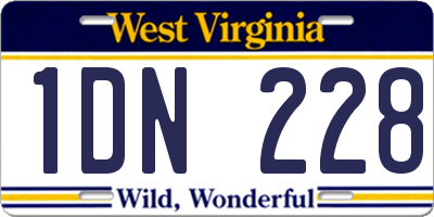 WV license plate 1DN228