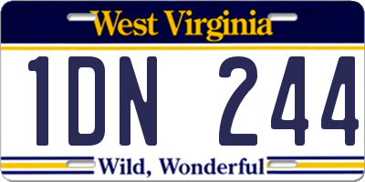 WV license plate 1DN244