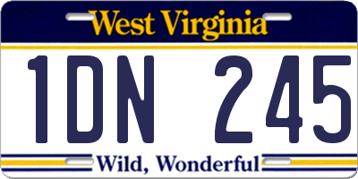 WV license plate 1DN245