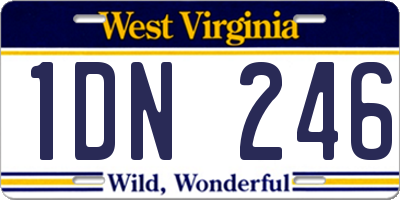WV license plate 1DN246