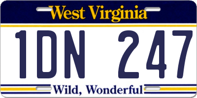 WV license plate 1DN247