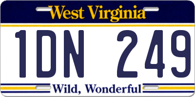 WV license plate 1DN249