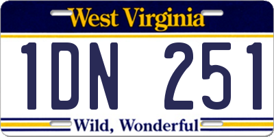 WV license plate 1DN251