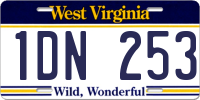 WV license plate 1DN253