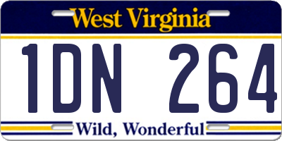 WV license plate 1DN264