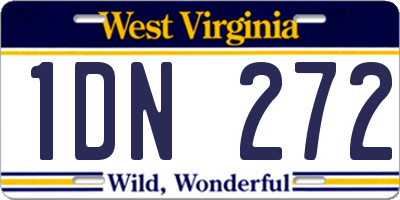 WV license plate 1DN272