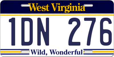 WV license plate 1DN276