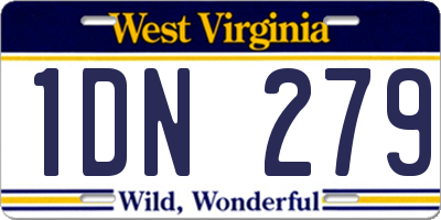 WV license plate 1DN279