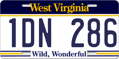 WV license plate 1DN286