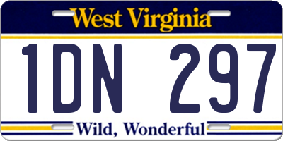 WV license plate 1DN297