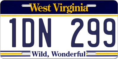 WV license plate 1DN299