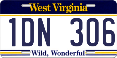 WV license plate 1DN306