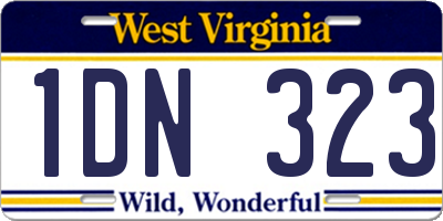 WV license plate 1DN323
