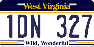 WV license plate 1DN327
