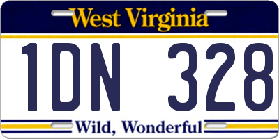 WV license plate 1DN328