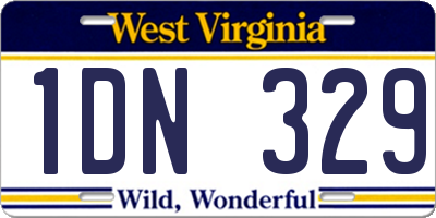 WV license plate 1DN329