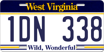 WV license plate 1DN338