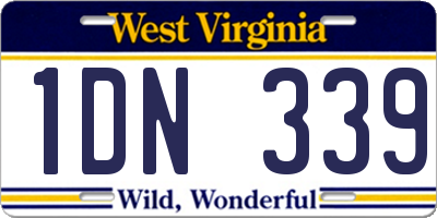 WV license plate 1DN339