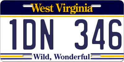 WV license plate 1DN346