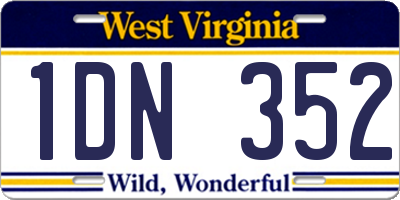 WV license plate 1DN352