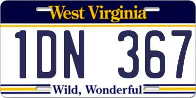 WV license plate 1DN367