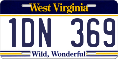WV license plate 1DN369