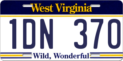 WV license plate 1DN370