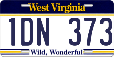 WV license plate 1DN373