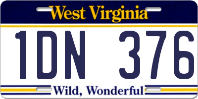 WV license plate 1DN376