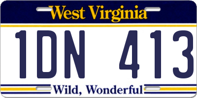 WV license plate 1DN413