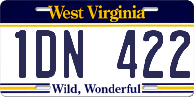 WV license plate 1DN422