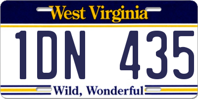 WV license plate 1DN435