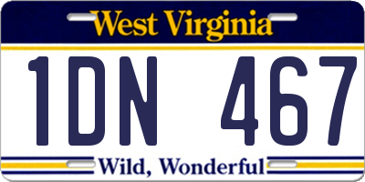 WV license plate 1DN467